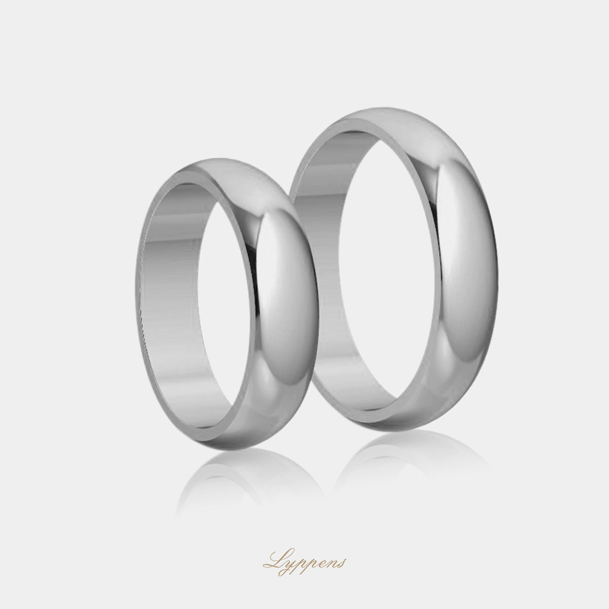 White gold wedding band model E 4.5mm