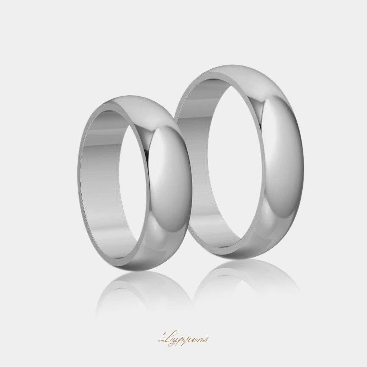 Witgouden trouwring model E 5mm