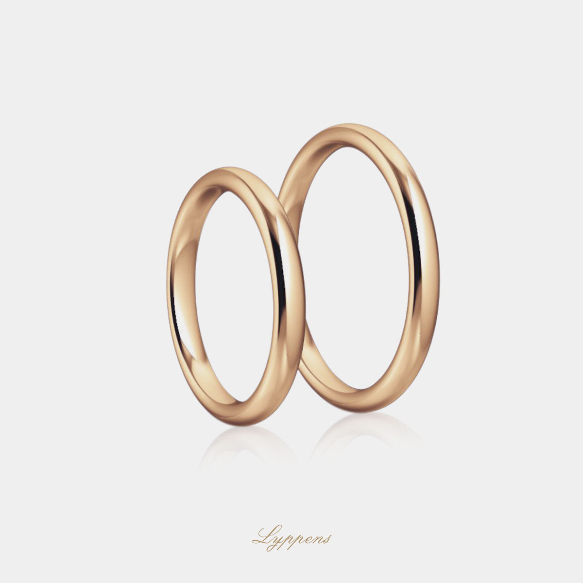 18kt roségouden trouwring model P 2.5mm breed