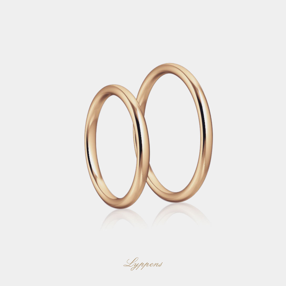 18kt roségouden trouwring model P 2mm breed