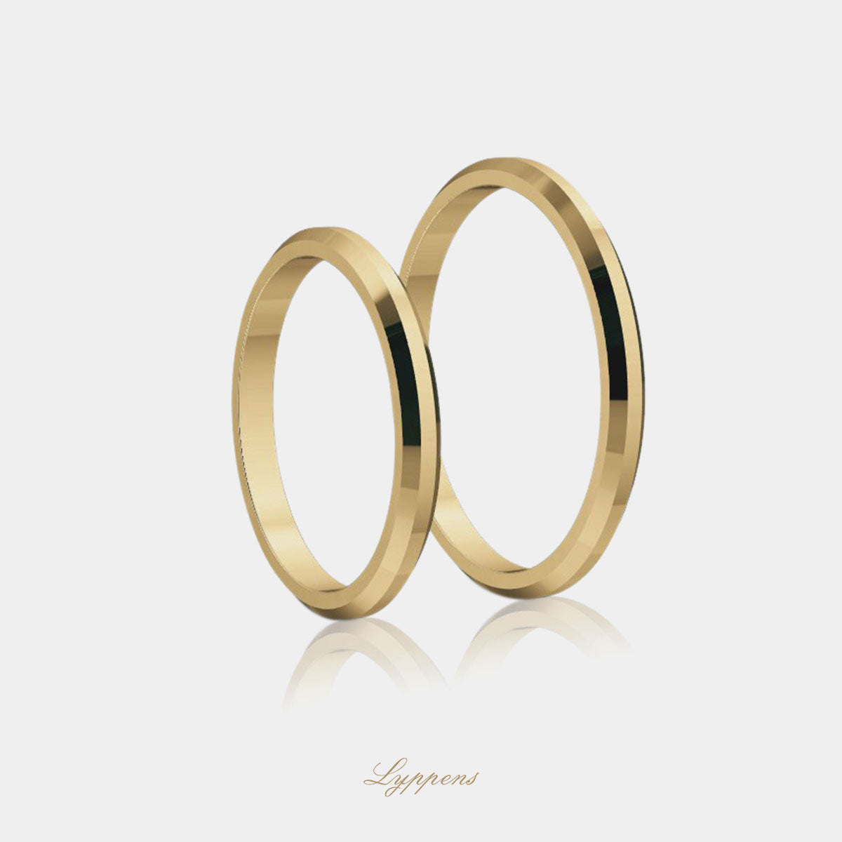Yellow gold wedding band model R 2mm