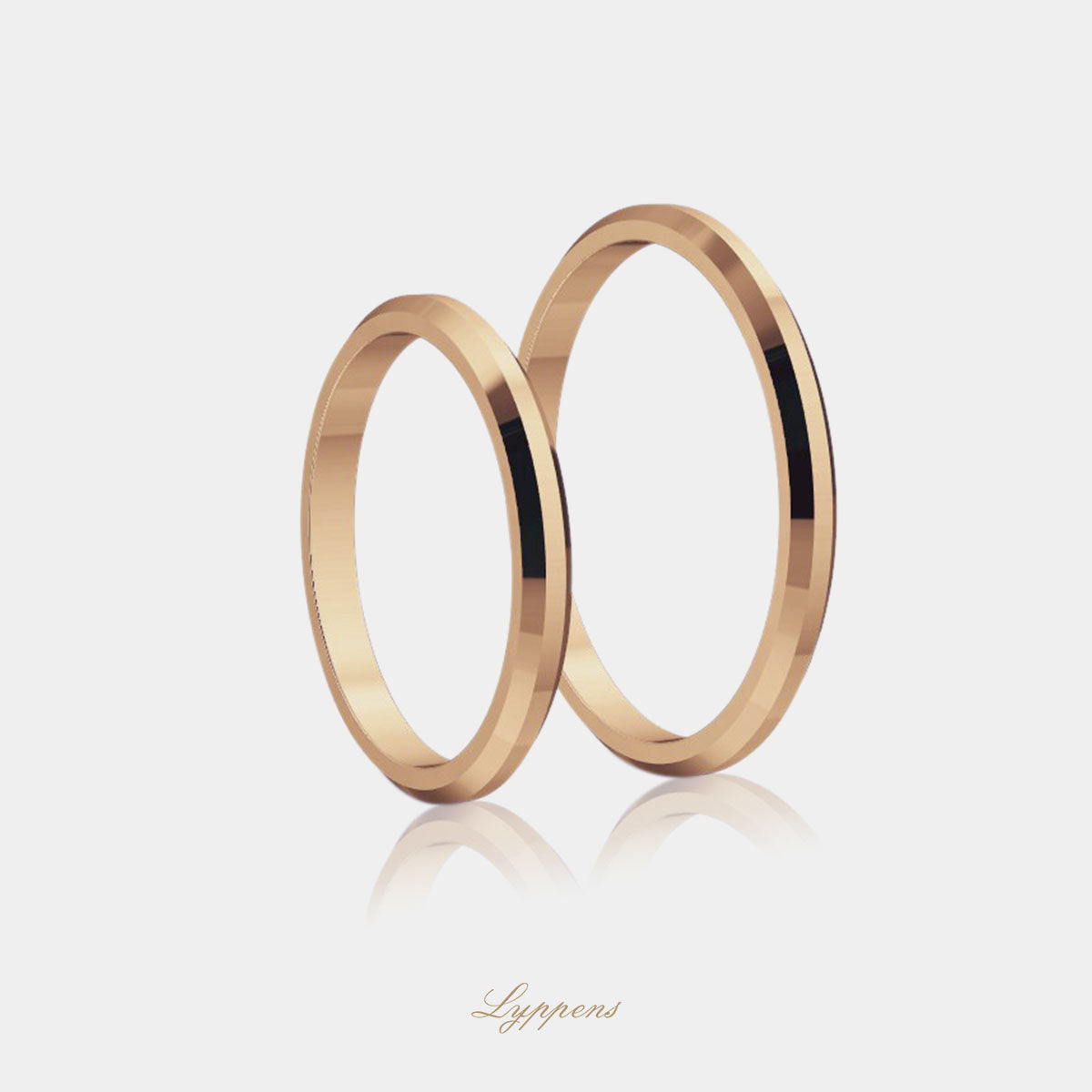 Rose gold wedding band model R 2mm
