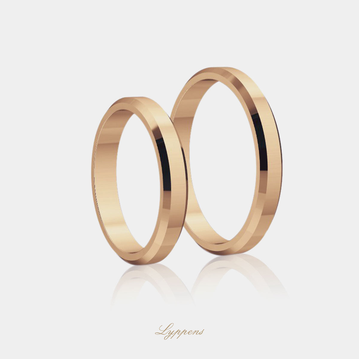 Rose gold wedding band model R 3mm