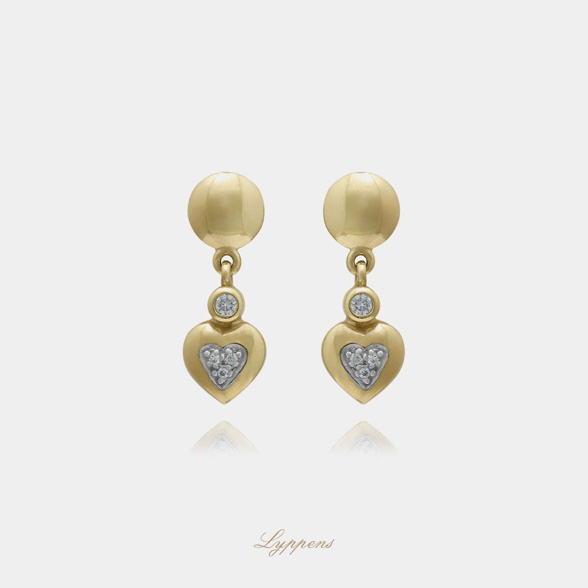 Yellow gold earrings with diamonds
