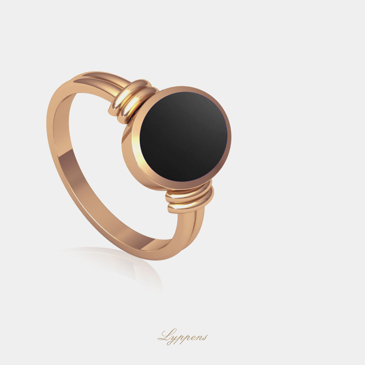 Roségouden zegelring met onyx