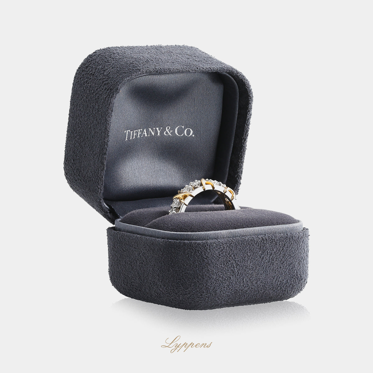 Yellow gold and platinum alliance ring by Tiffany & Co. with diamonds