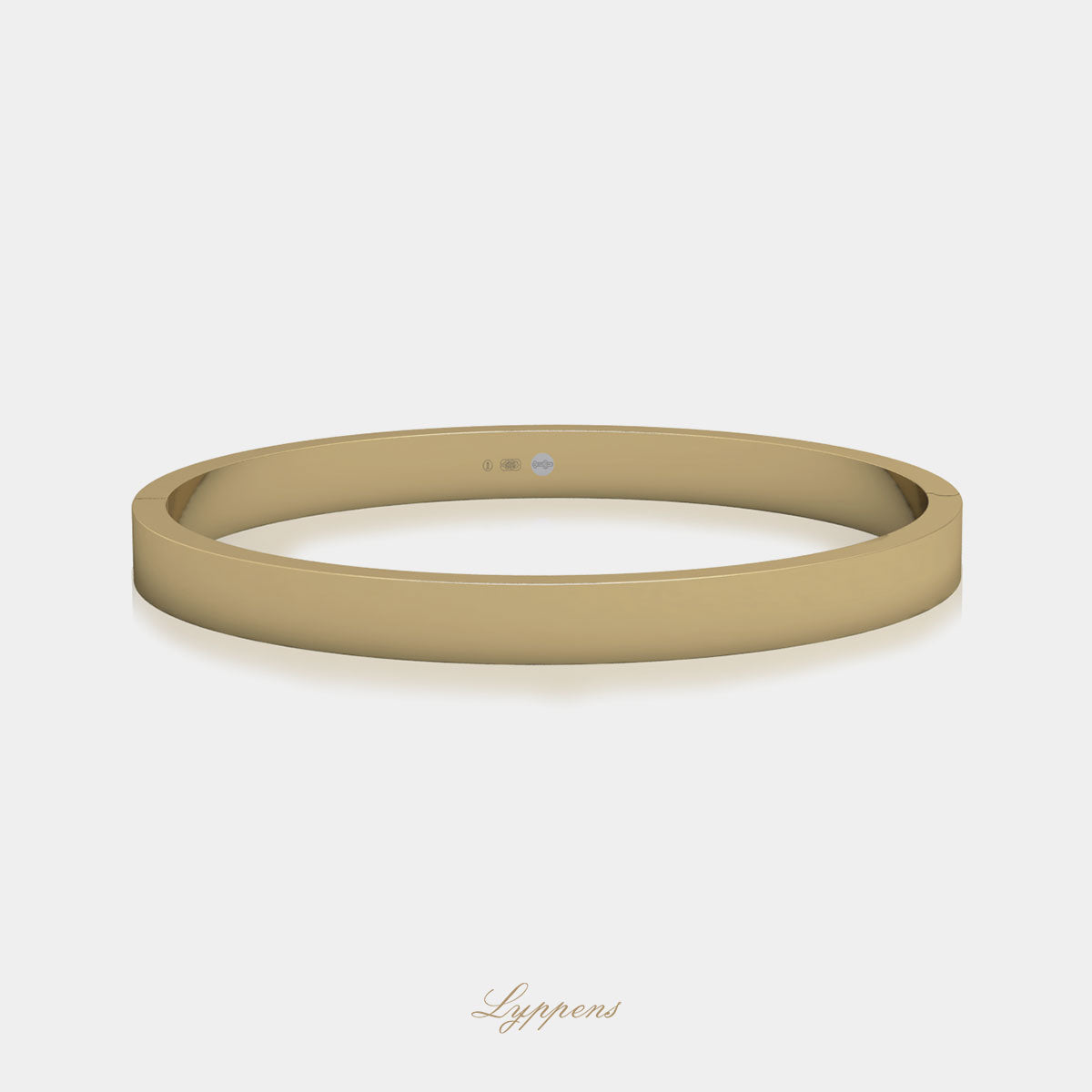 Yellow gold bracelet rectangular 6mm