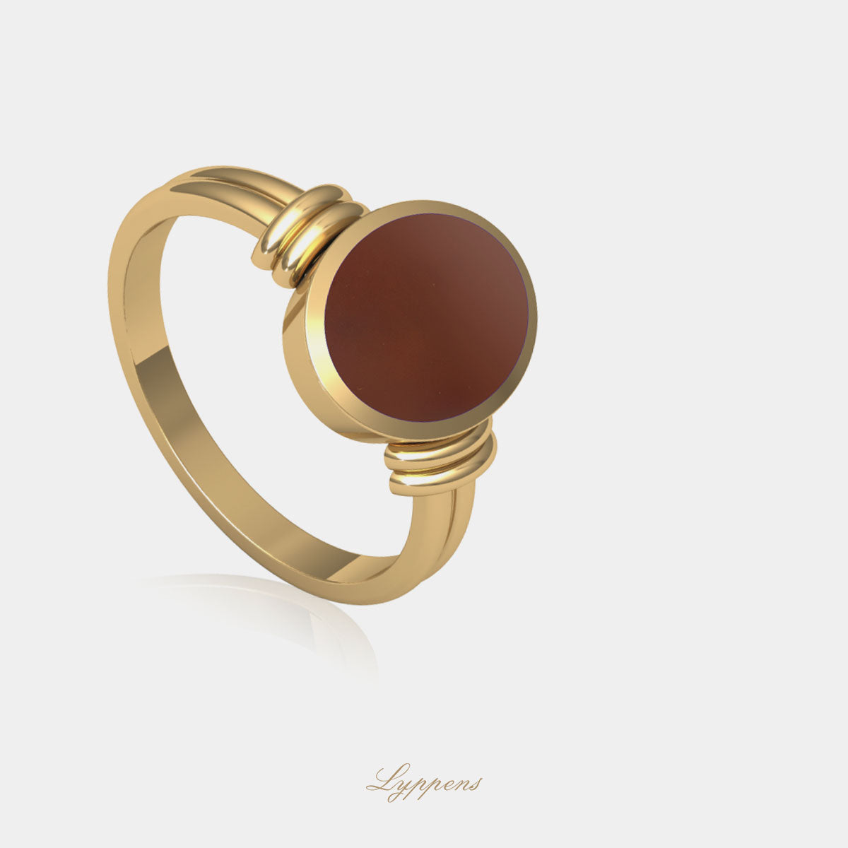 Geelgouden zegelring met Carneool