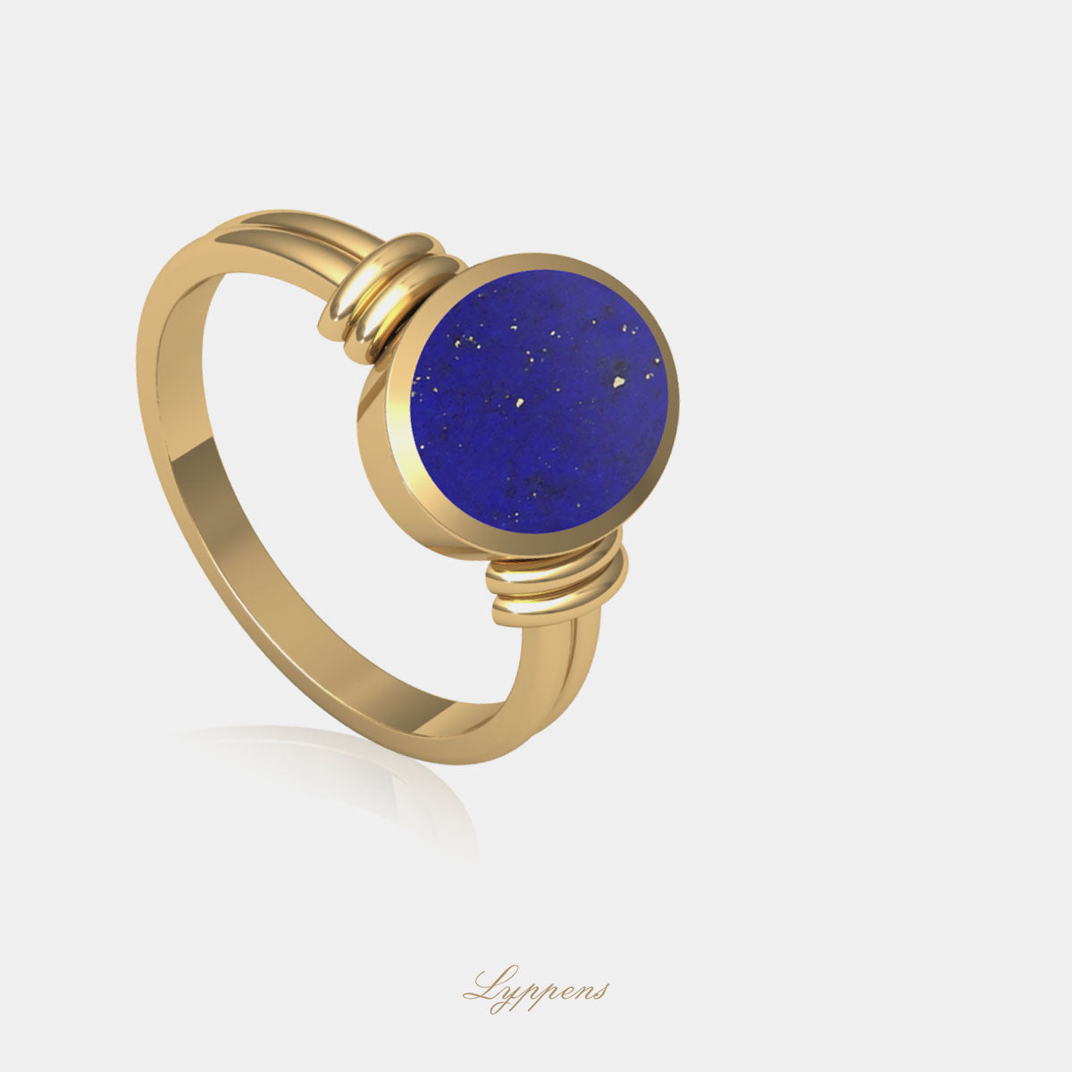 Geelgouden zegelring met Lapis lazuli