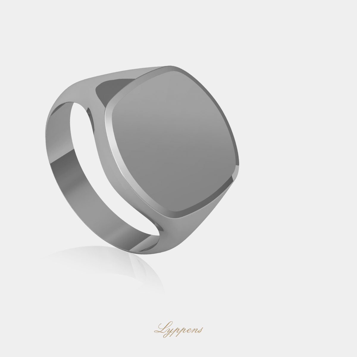 White gold signet ring
