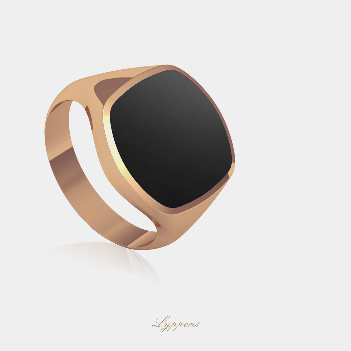 Roségouden zegelring met onyx