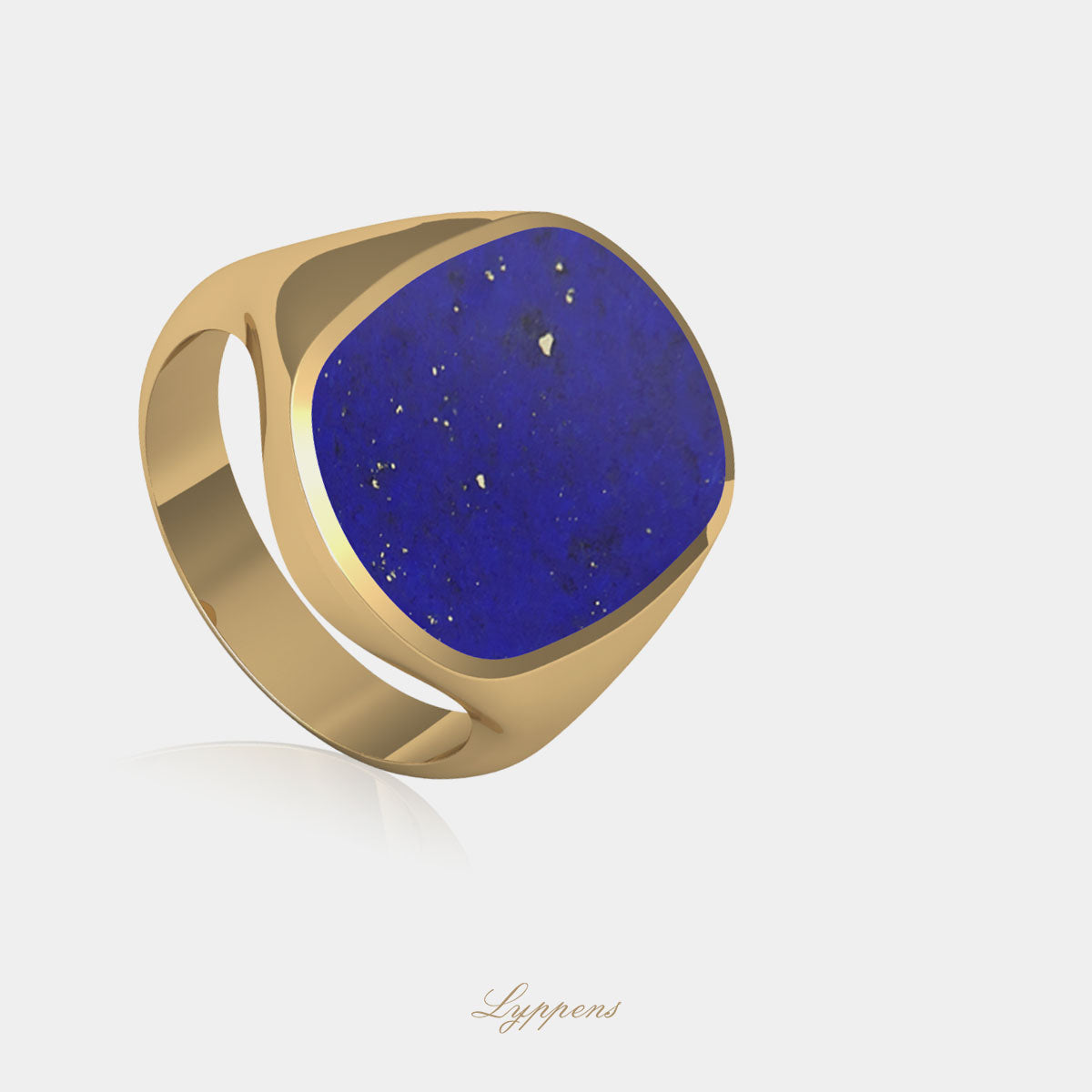 Geelgouden zegelring met Lapis lazuli