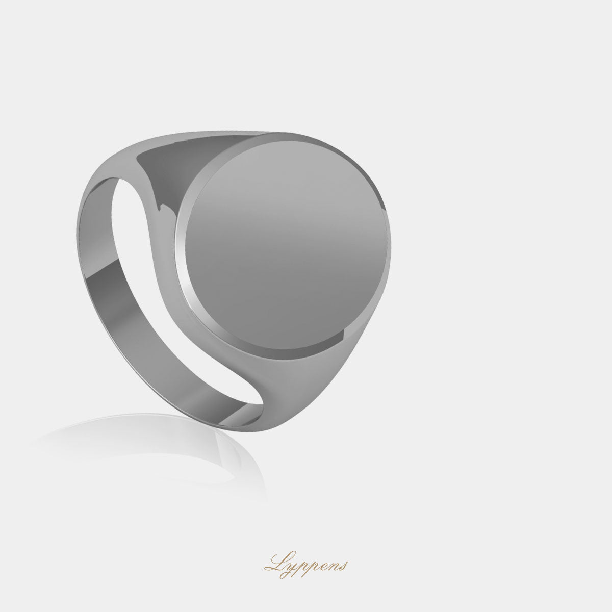 White gold signet ring