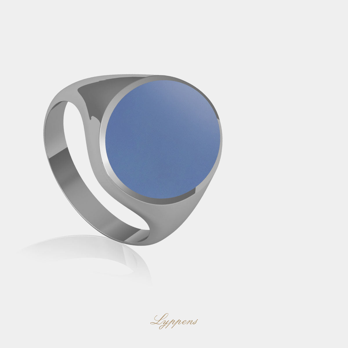 Witgouden zegelring met lagensteen