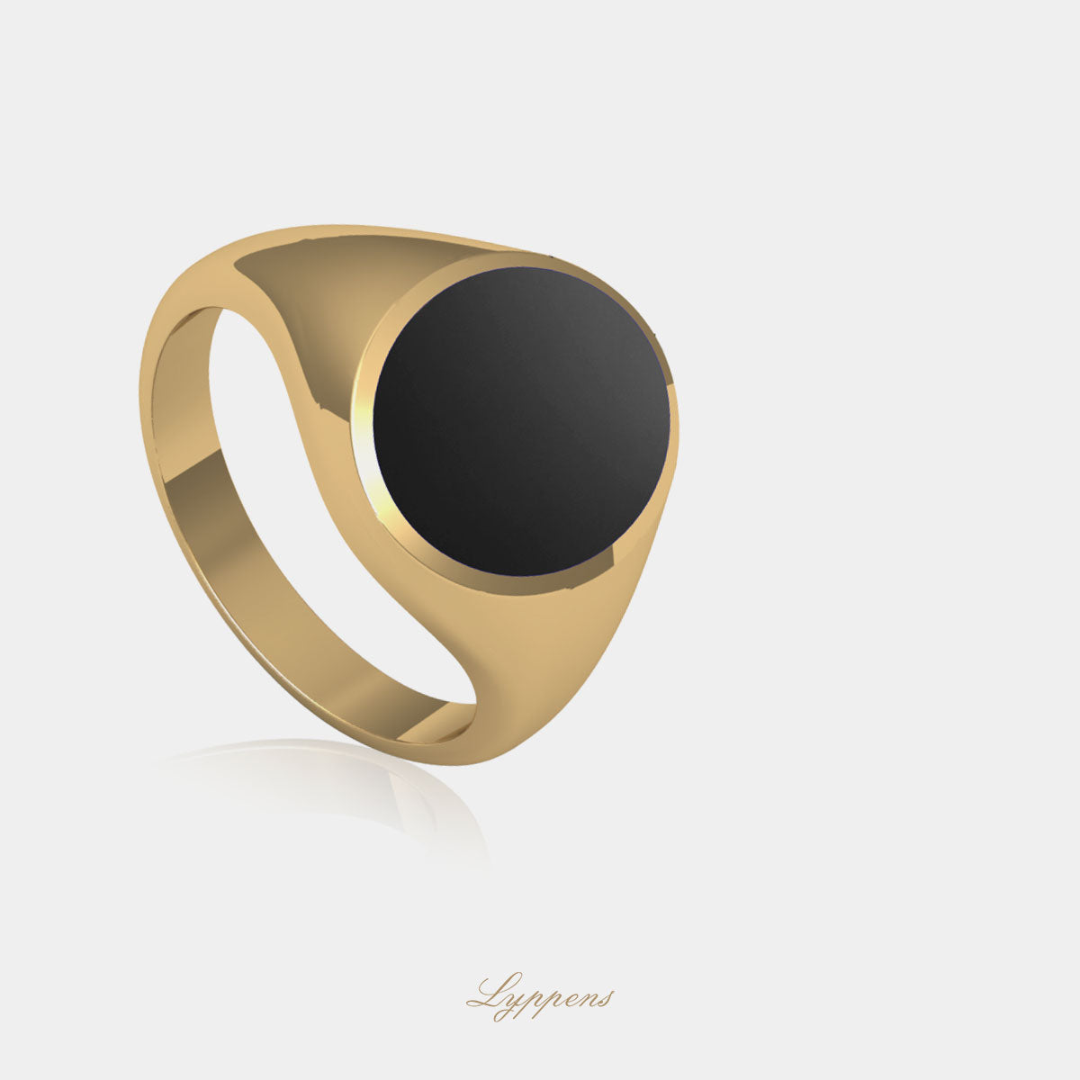 Geelgouden zegelring met onyx