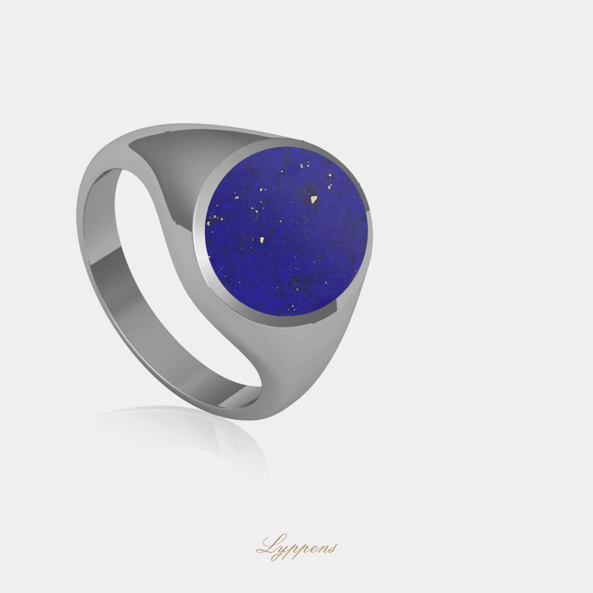 Witgouden zegelring met lapis lazuli