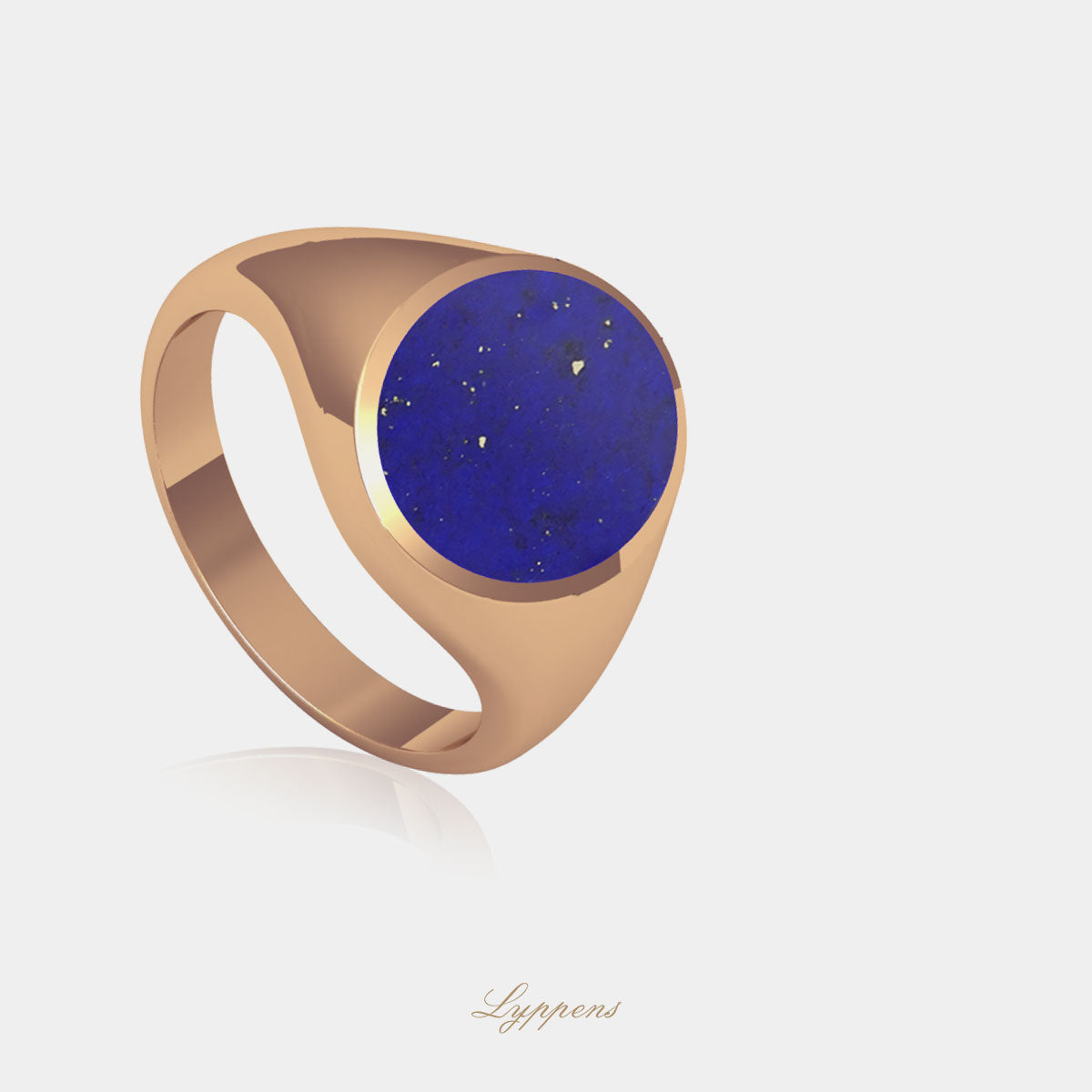 Roségouden zegelring met lapis lazuli