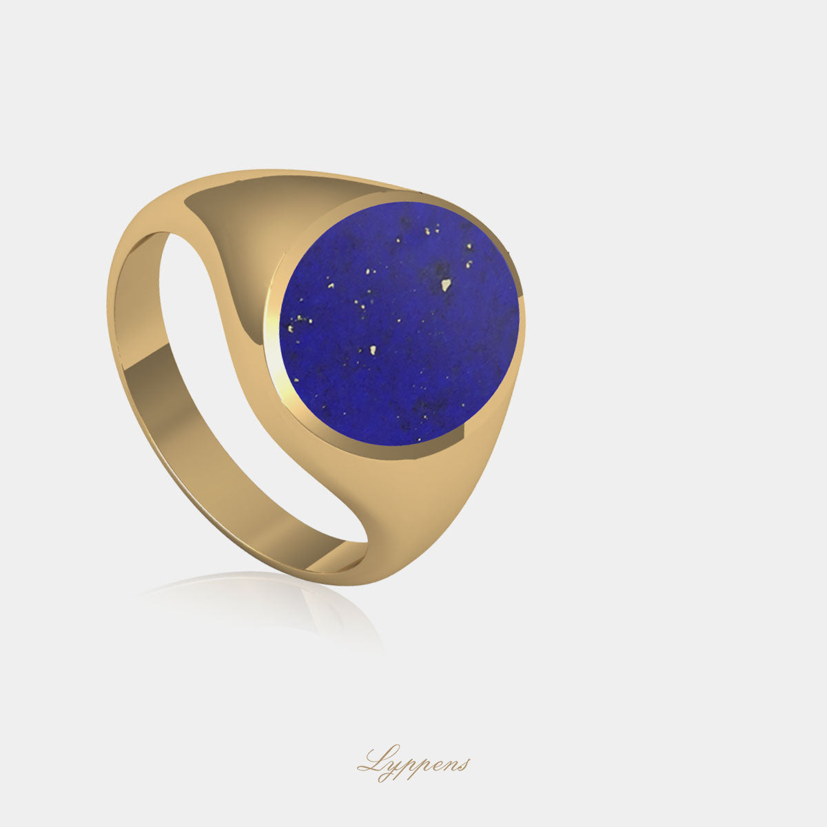 Geelgouden zegelring met lapis lazuli
