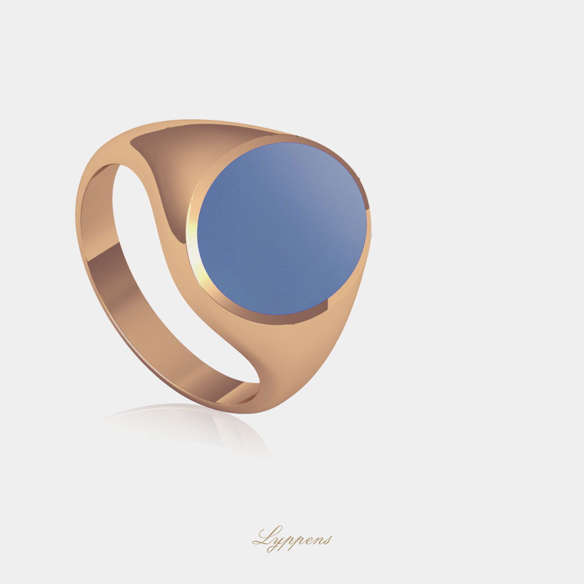 Rose gold signet ring with layer stone