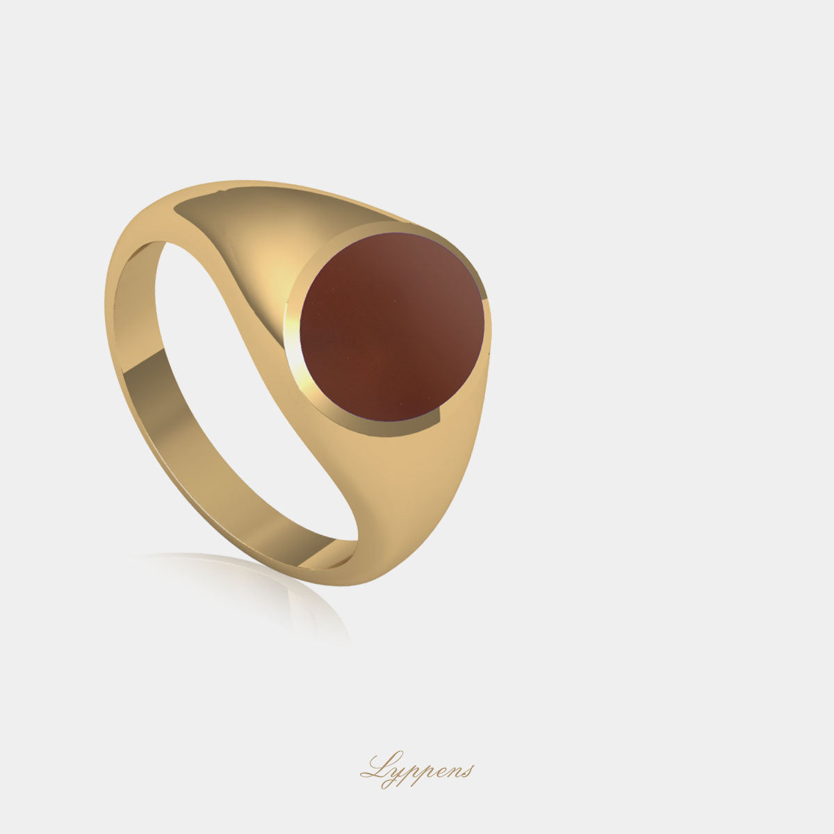 Geelgouden zegelzing met carneool