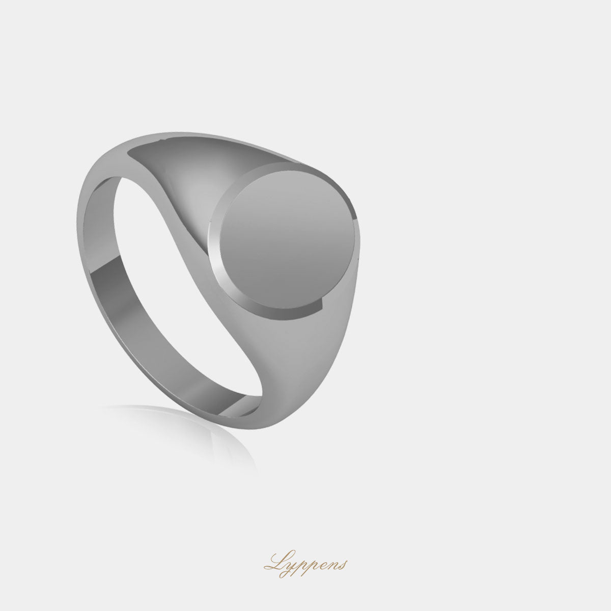 White gold signet ring