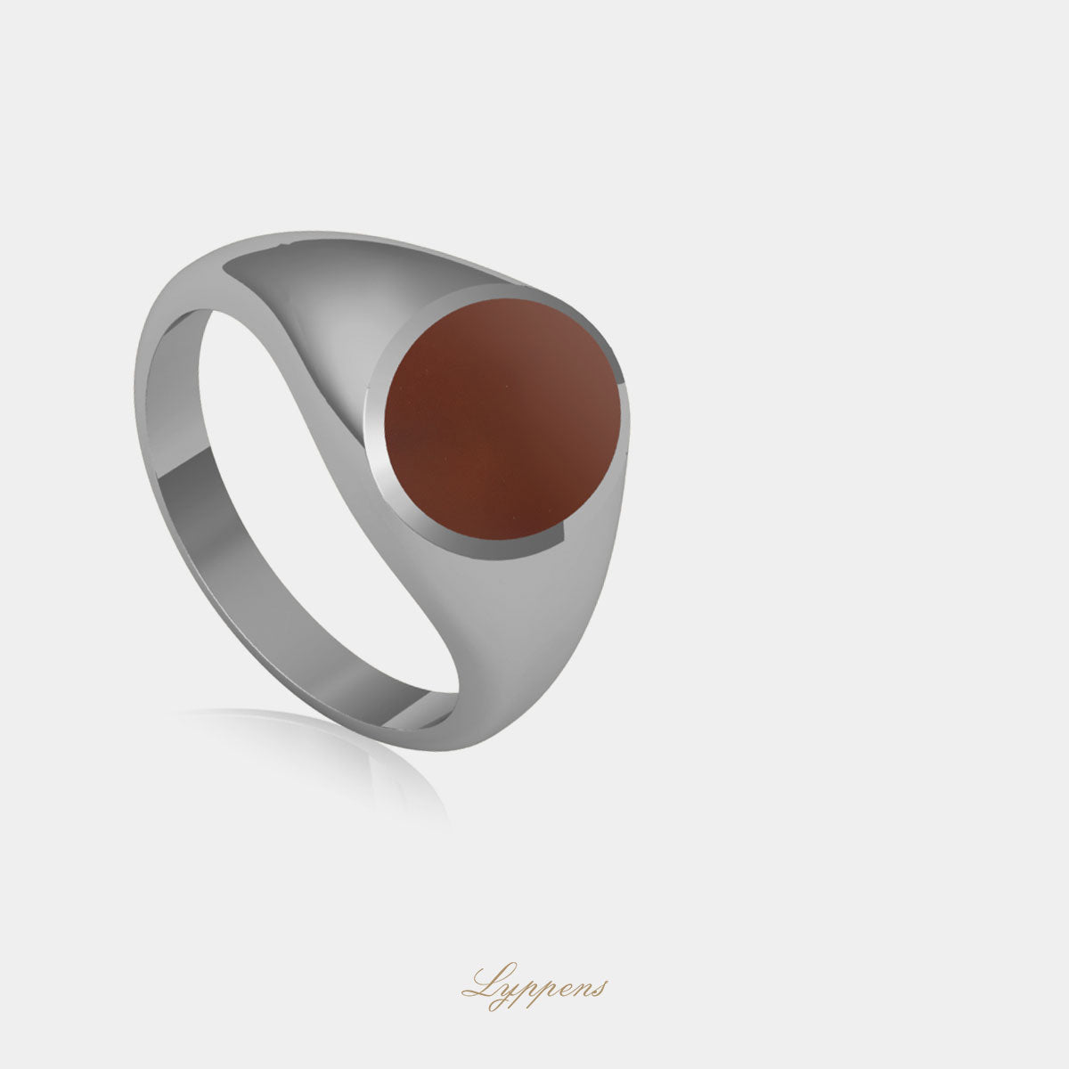 Witgouden zegelring met carneool