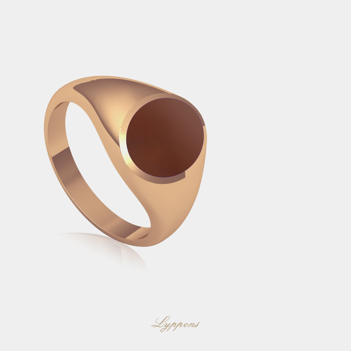 Roségouden zegelring met carneool