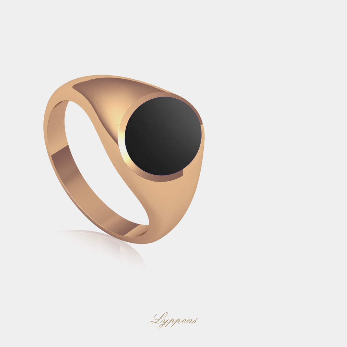Roségouden zegelring met onyx