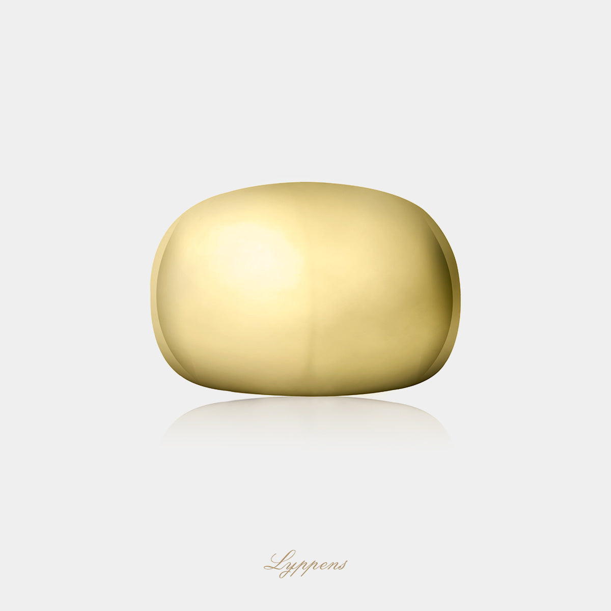 Geelgouden brede fantasie ring, met een brede van 18mm.