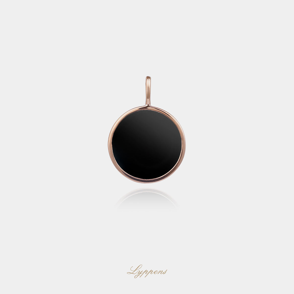 Rose gold end onyx pendant