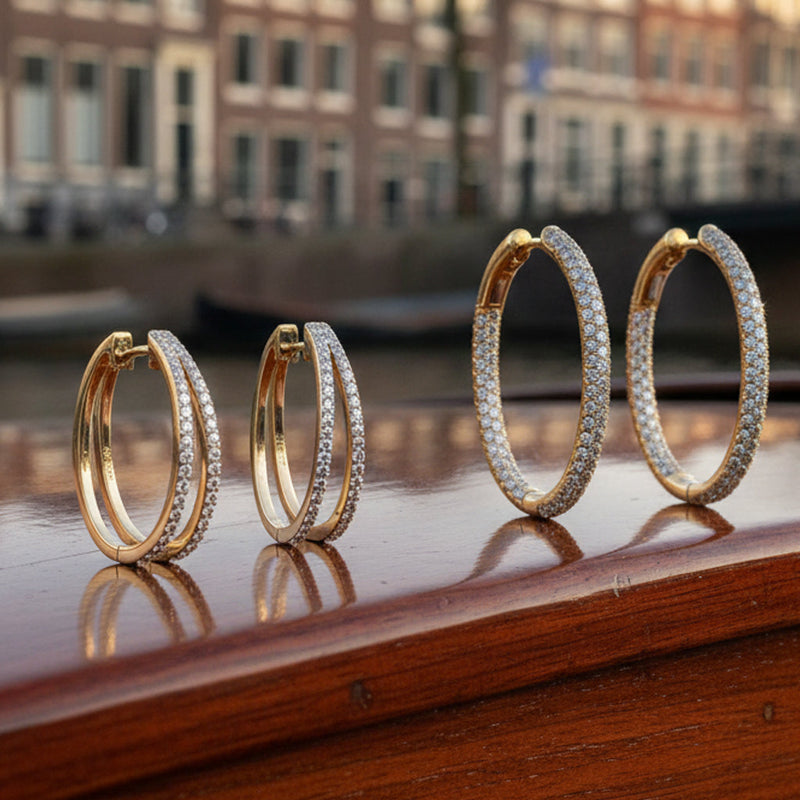 Diamanten oorbellen