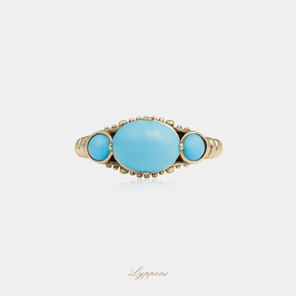 Yellow gold ring with turquoise