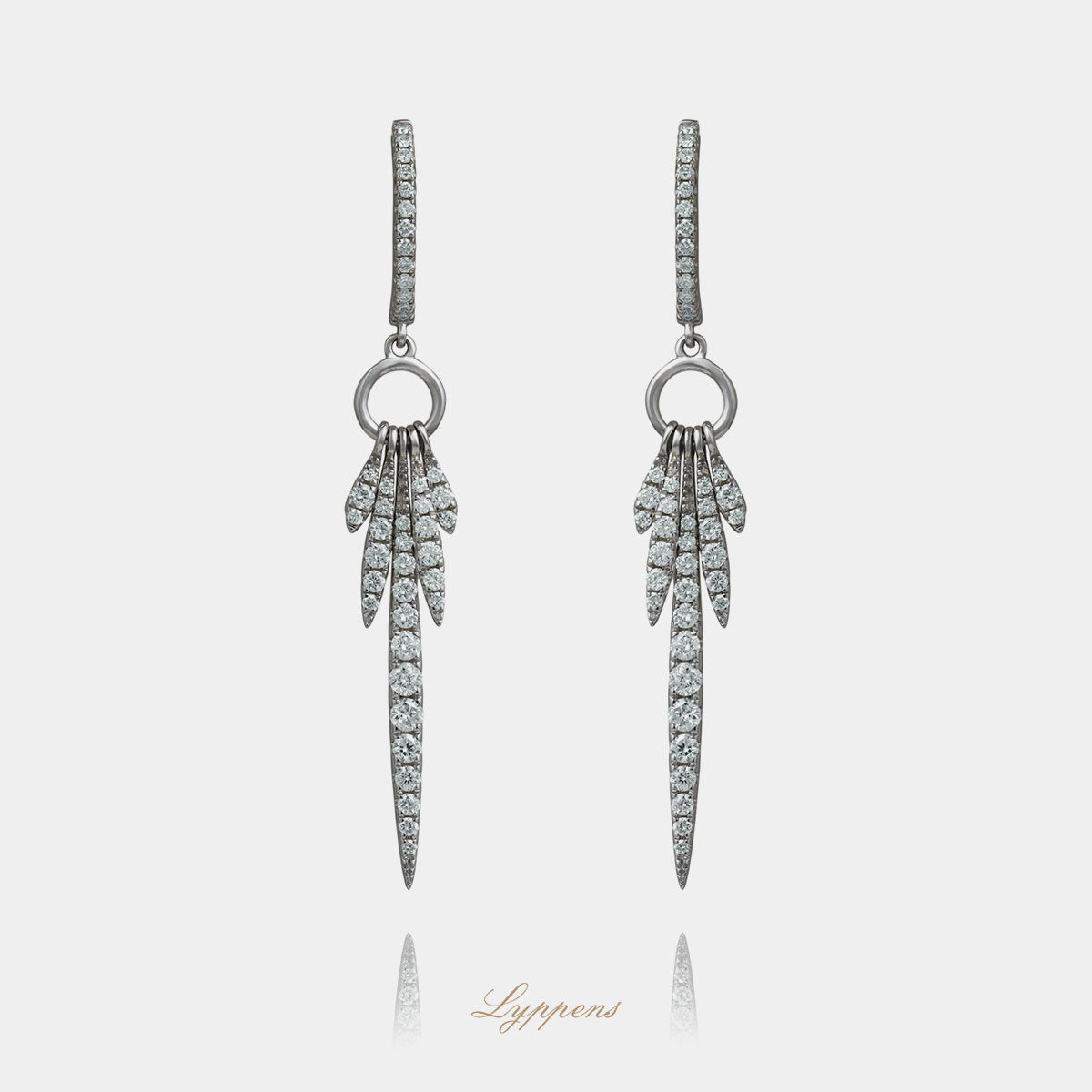 White gold earrings with diamonds