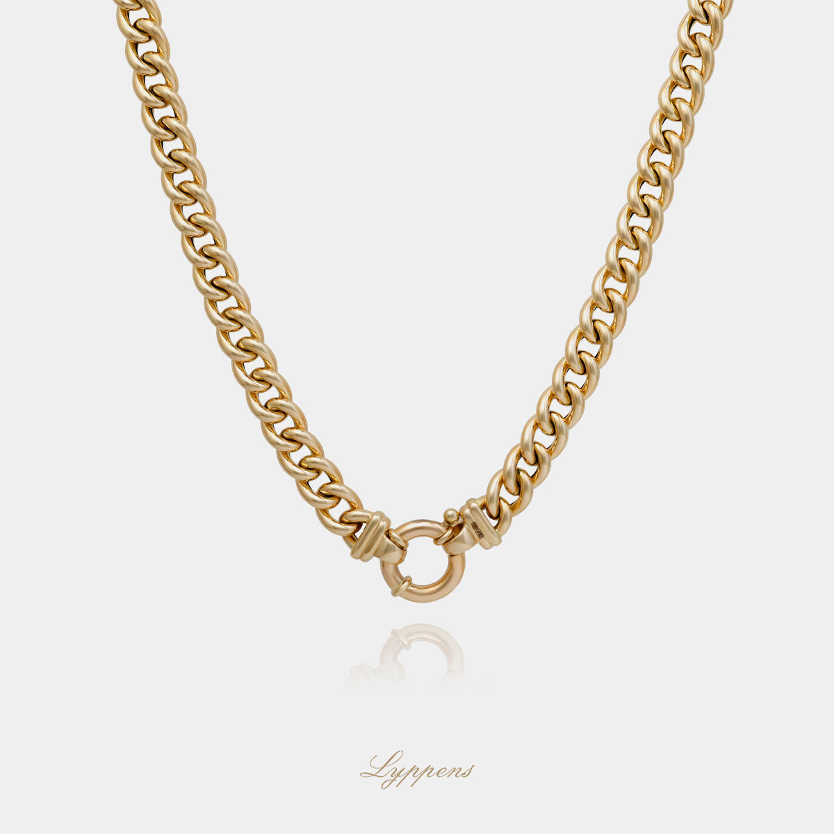 Yellow gold curb link necklace