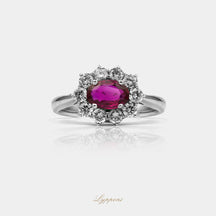 Witgoud met Robijn en diamant