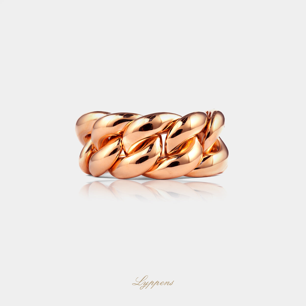 Rose gold link ring