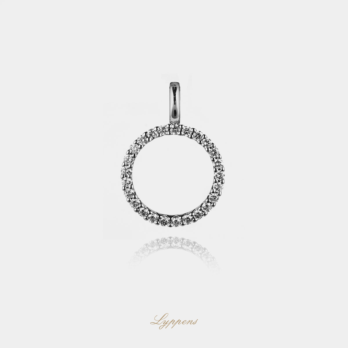 White gold circle pendant with diamond 0.50ct