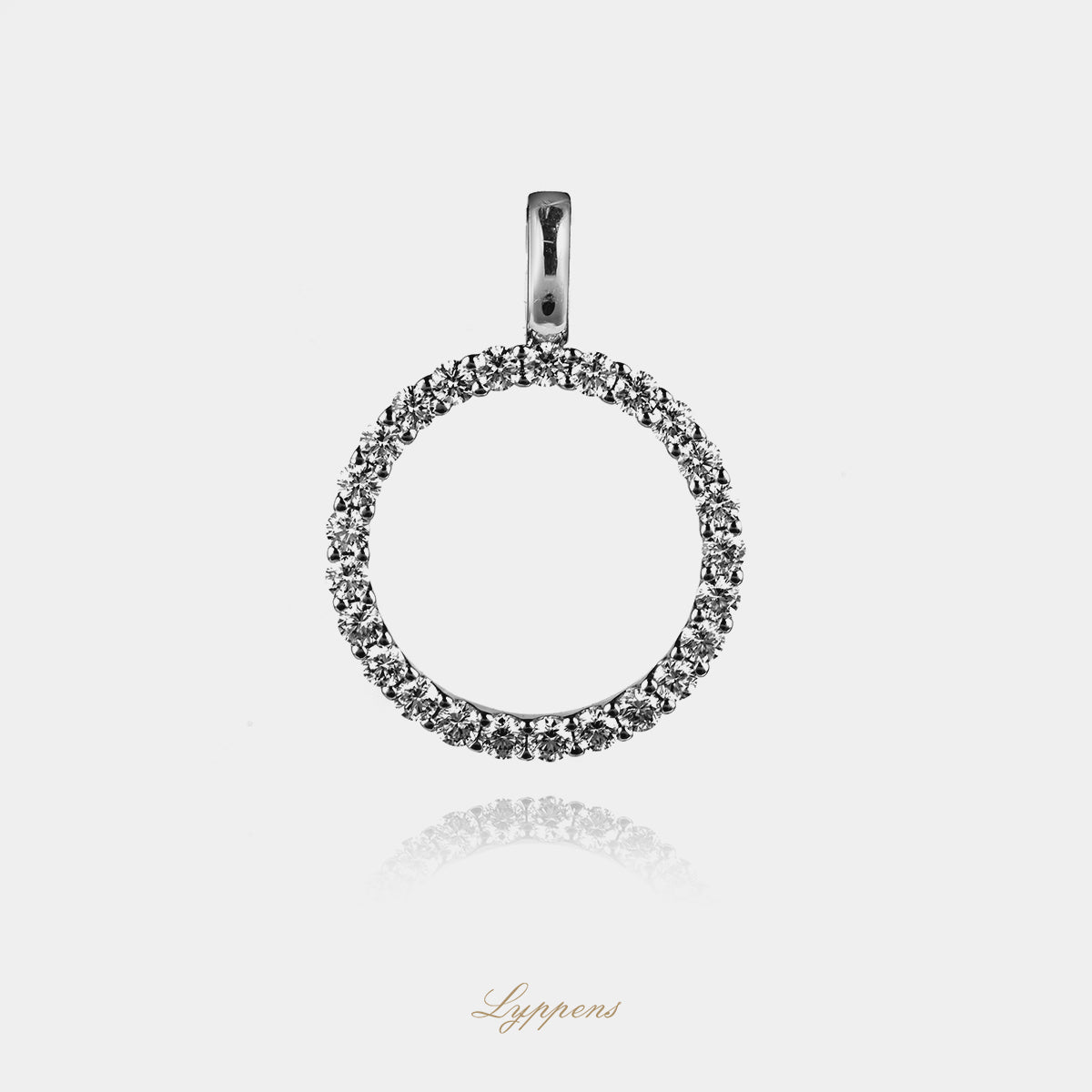 White gold circle pendant with diamond 0.75ct