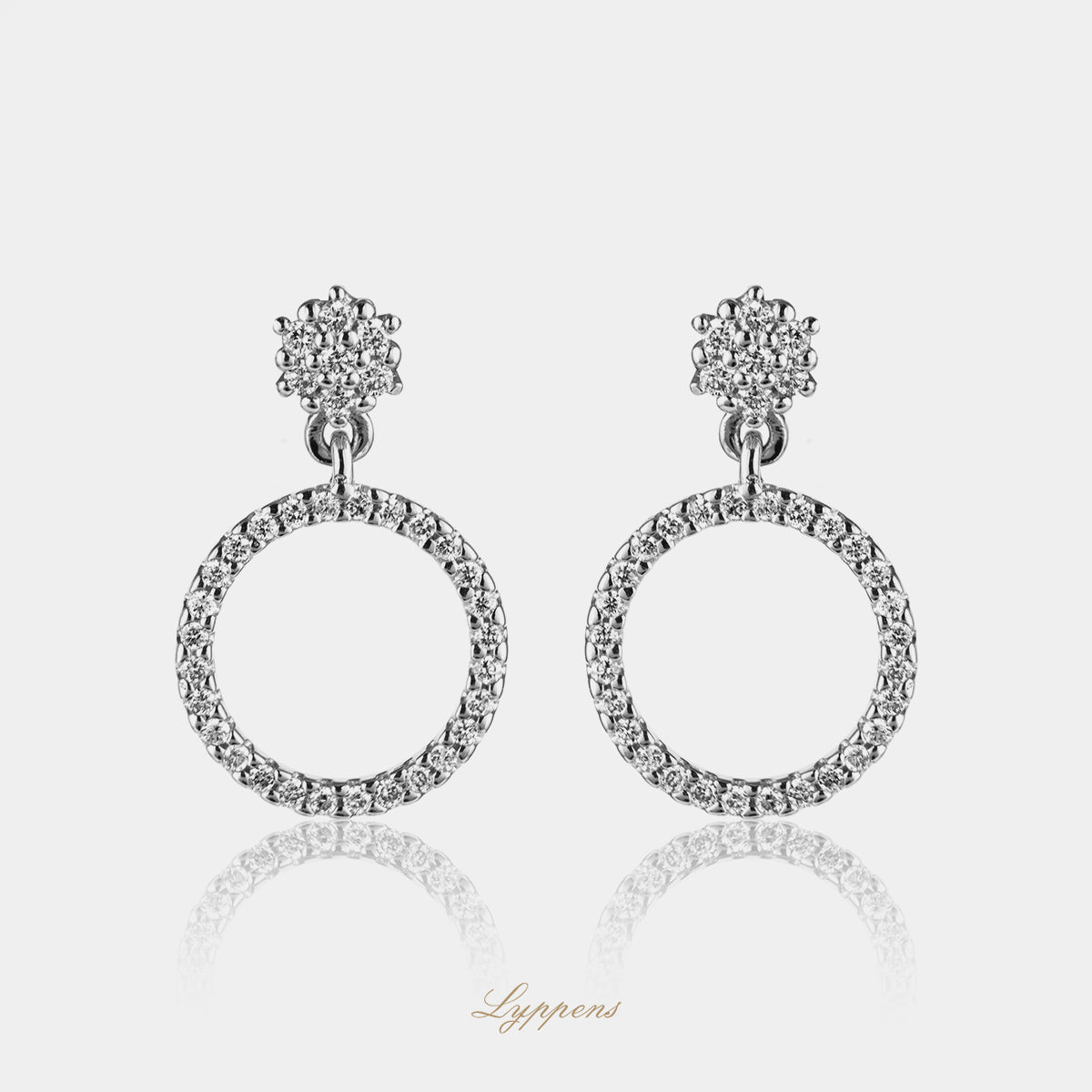 White gold earrings with diamonds