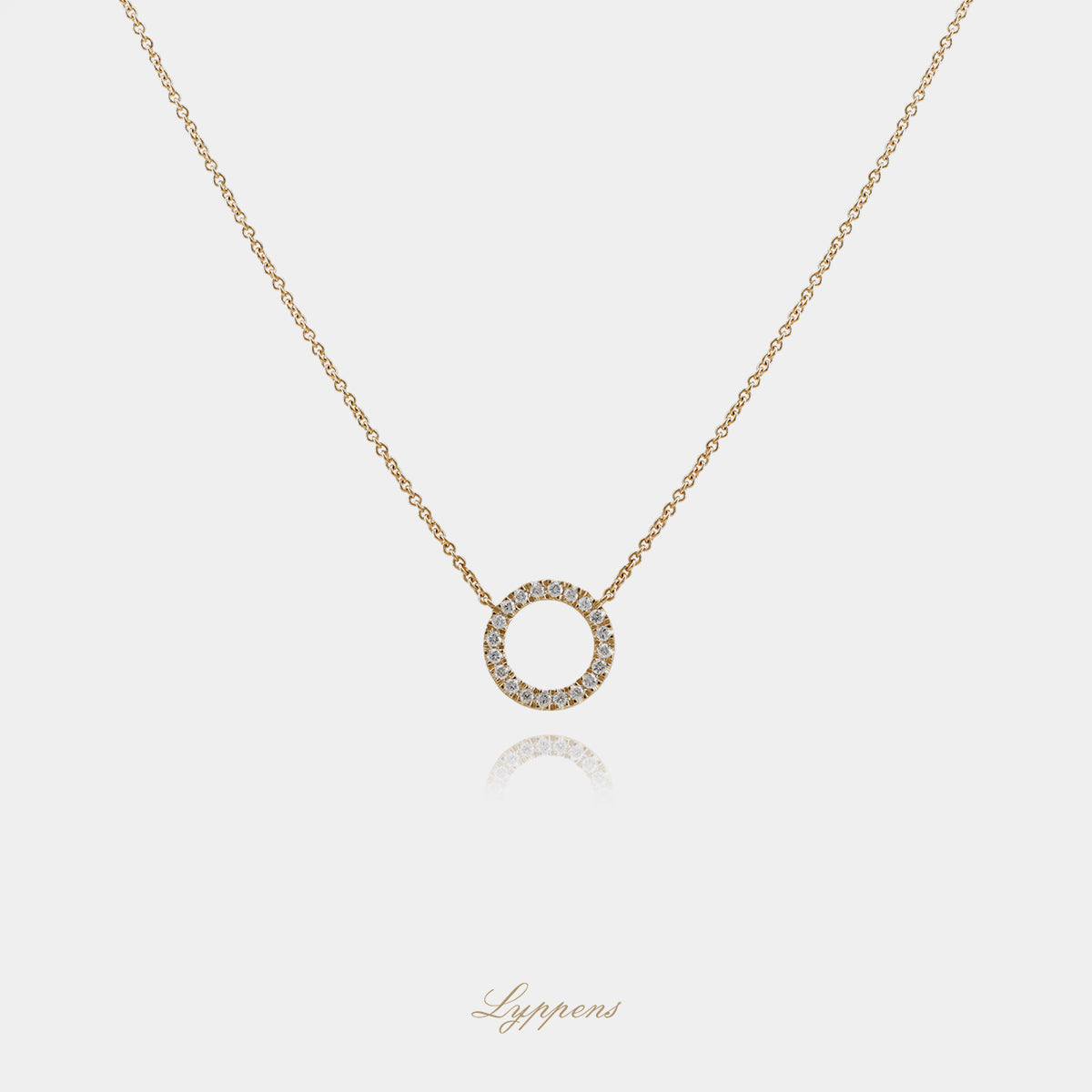 Yellow gold necklace with diamonds
