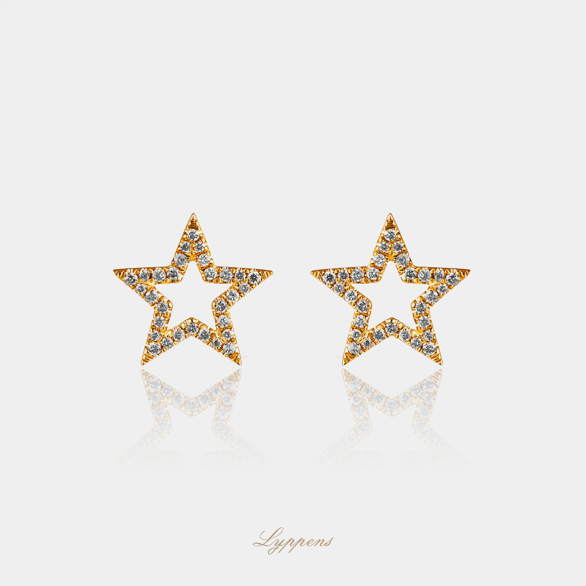 White gold earrings with diamond, star