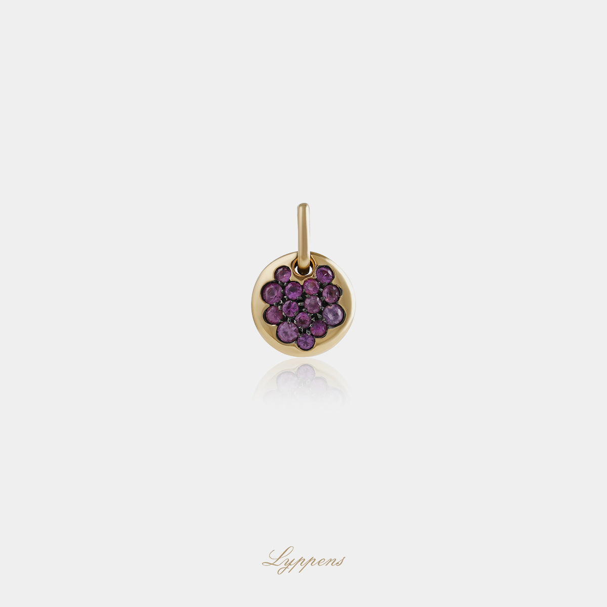 18kt roségouden ronde hanger pavé gezet met rond geslepen roze saffieren met een totaalgewicht van 0.21ct