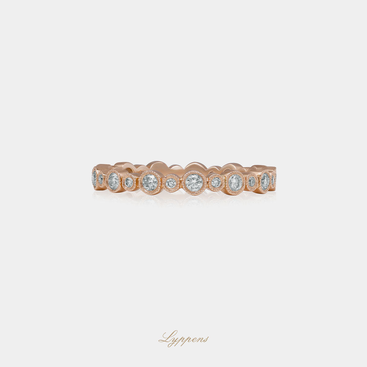 roségouden alliance ring gezet met briljant geslepen diamant met een totaalgewicht van 0.49ct.