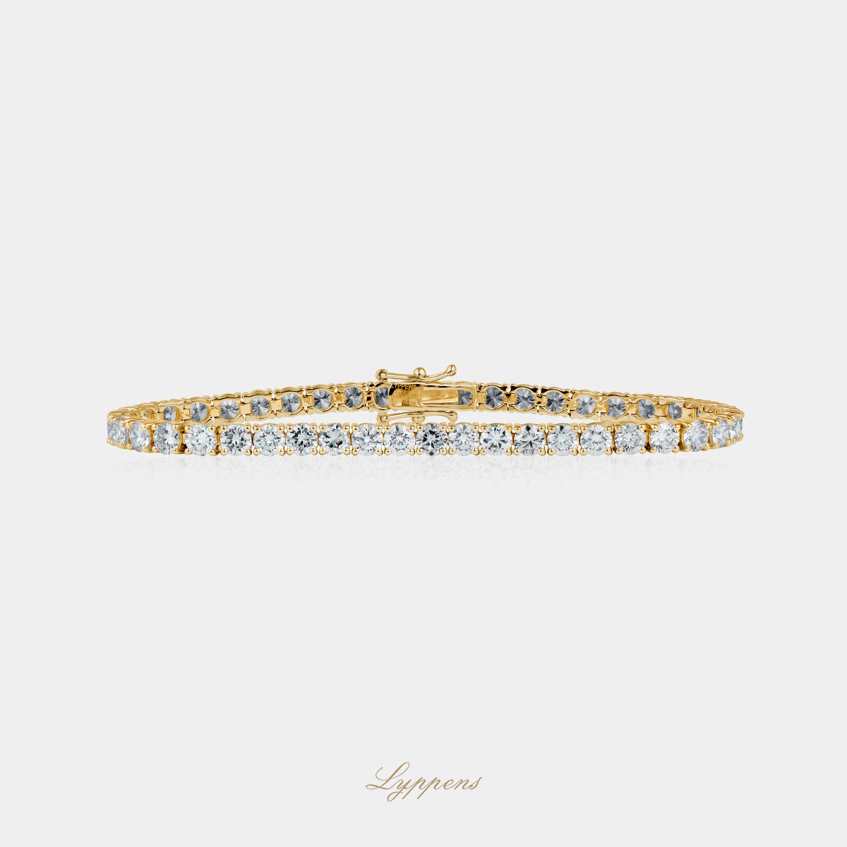 Yellow gold tennis bracelet with diamond 9.85ct