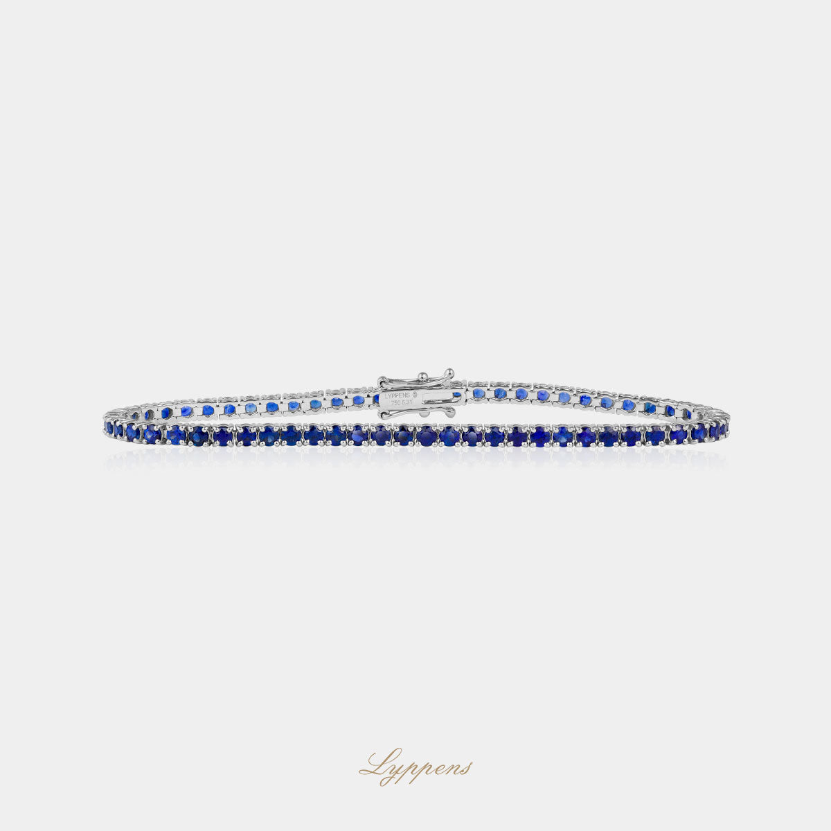 White gold tennis bracelet with sapphire 5.31ct