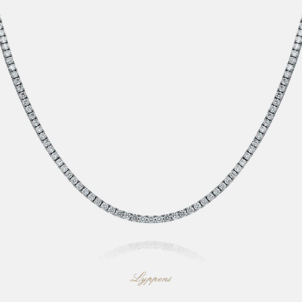 White gold tennis necklace with diamond 9.01ct