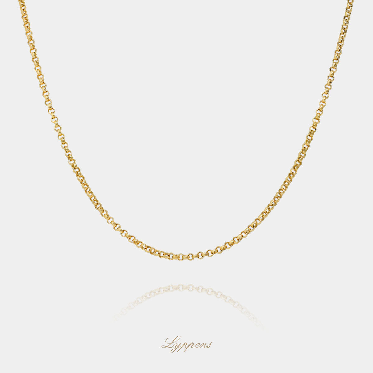 Yellow gold jasseron link necklace