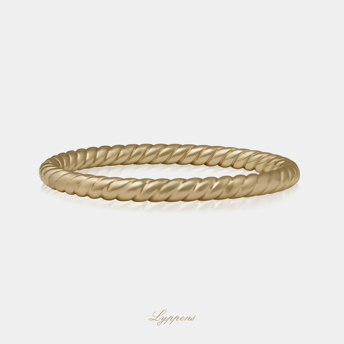 Geelgouden getorste bangle armband.