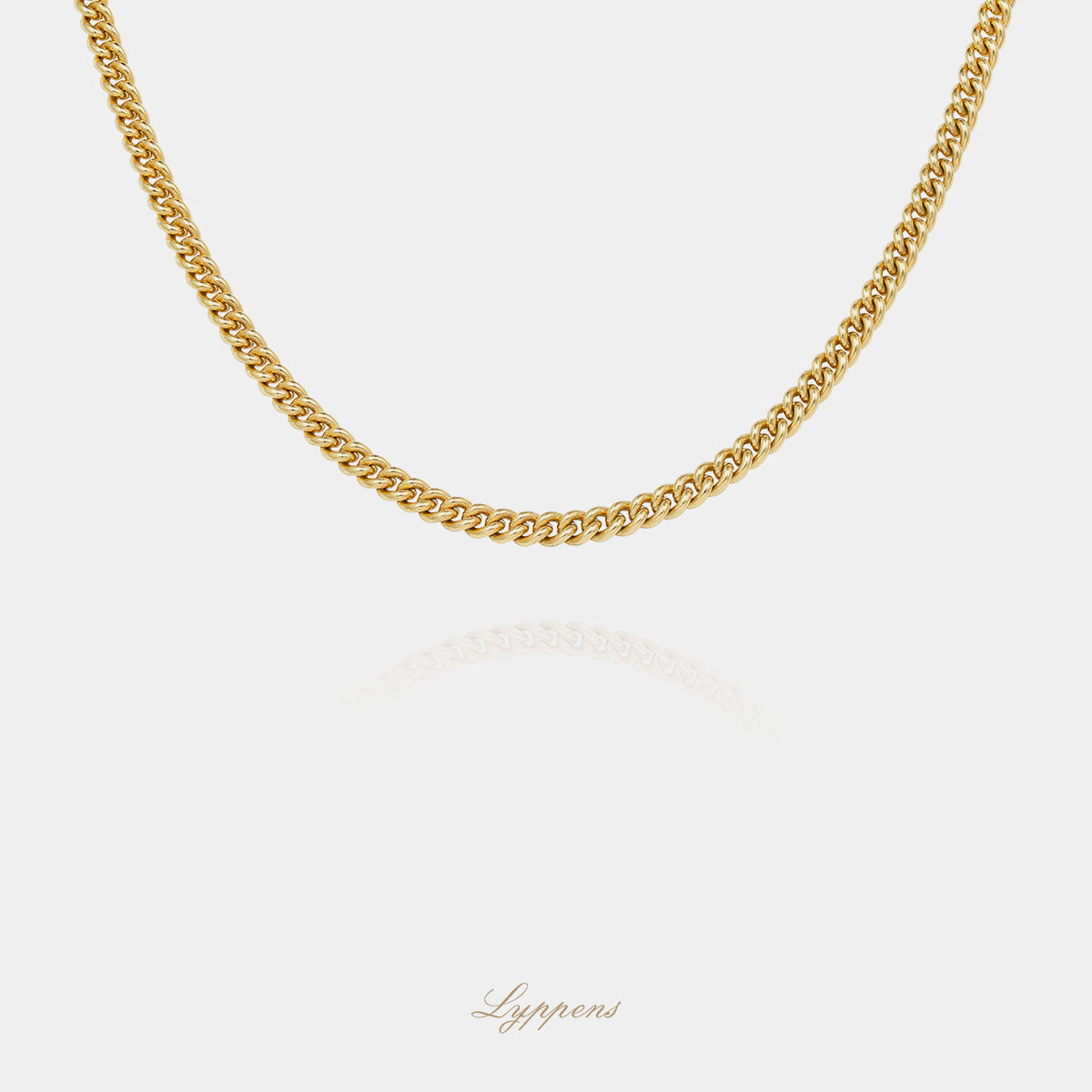 Yellow gold gourmet link necklace