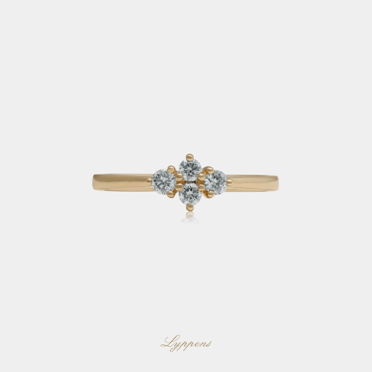 Yellow gold ring with diamonds